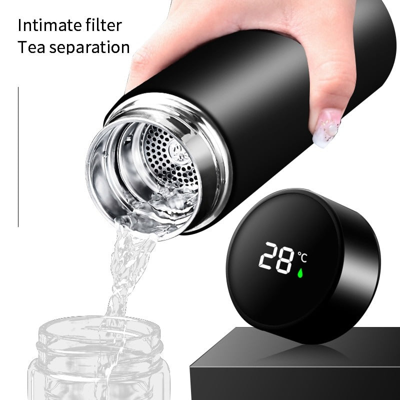 500ml Smart Water Bottle with LED Temperature Display & Stainless Steel