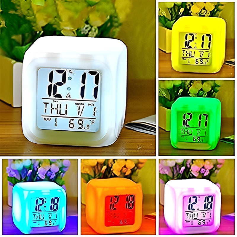 Multi-Functional Dice LED Clock with Color Changing Digital Display