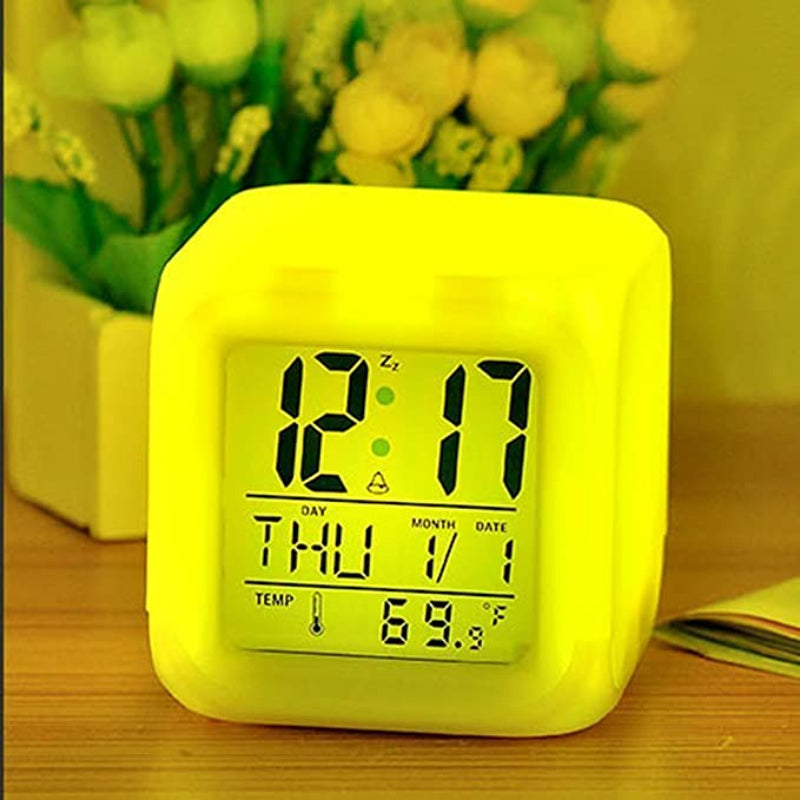 Multi-Functional Dice LED Clock with Color Changing Digital Display