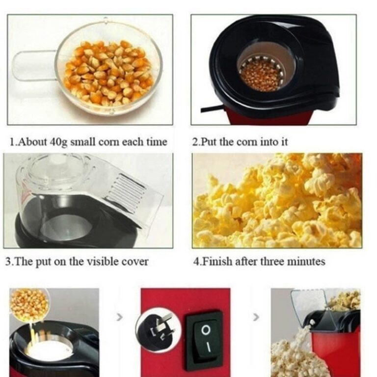 1200W Oil-Free Popcorn Maker with Measuring Cup