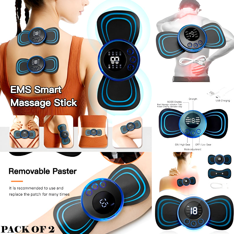 Pack of 2 Mini Electric Massage Sticks with 8 modes & 19 intensities.