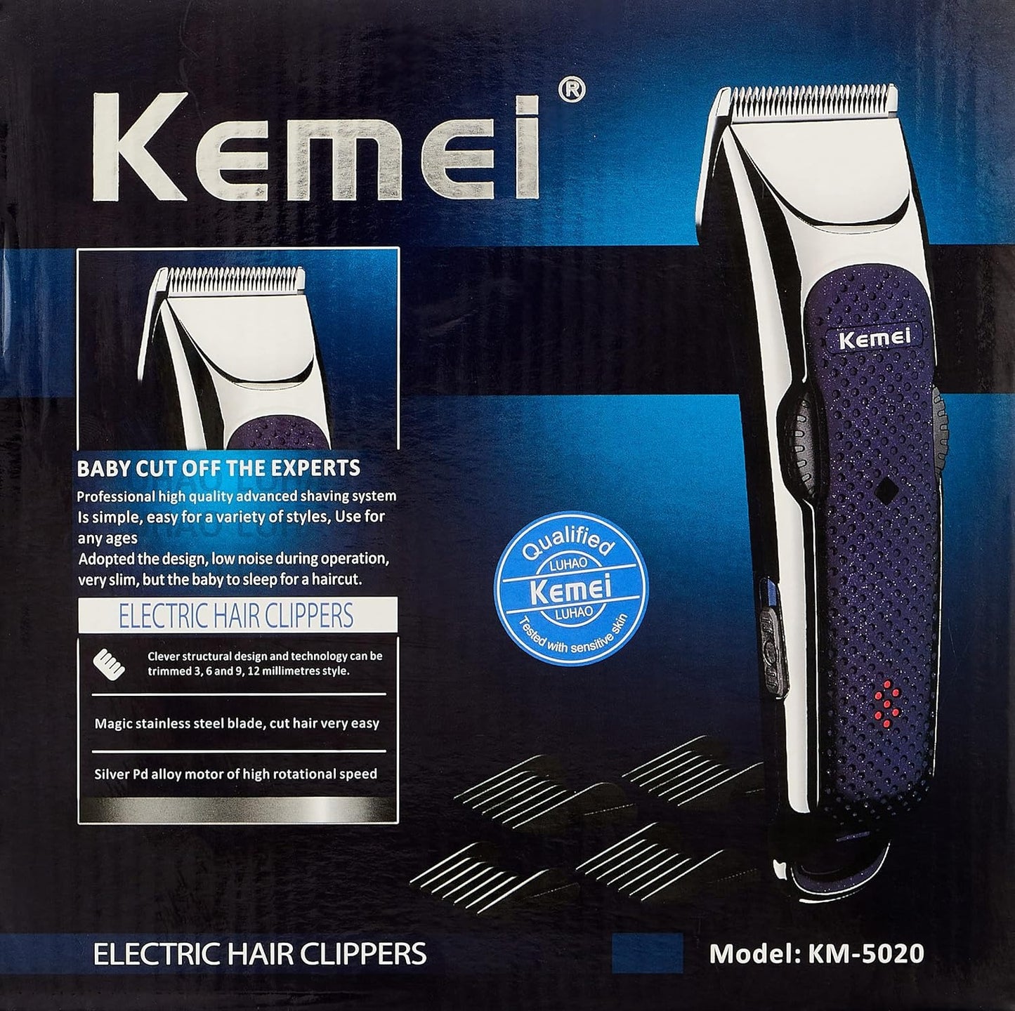 Kemei KM-5020 Rechargeable Hair Clipper for precise beard & hair cuts.