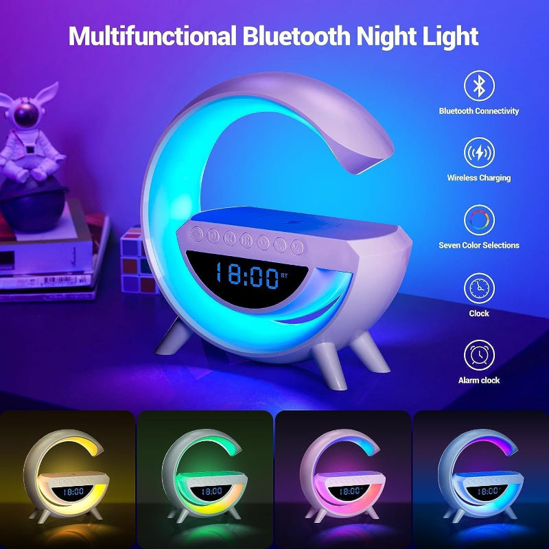 BT-3401 LED Wireless Phone Charger Bluetooth Speaker with Alarm & FM