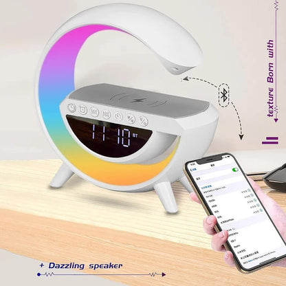 BT-3401 LED Wireless Phone Charger Bluetooth Speaker with Alarm & FM