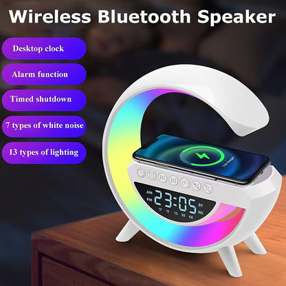 BT-3401 LED Wireless Phone Charger Bluetooth Speaker with Alarm & FM