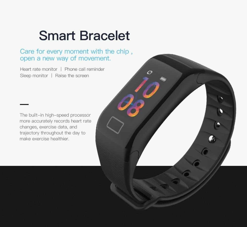 F1 Plus Smart Band with Blood Pressure Monitor & Waterproof Color Screen