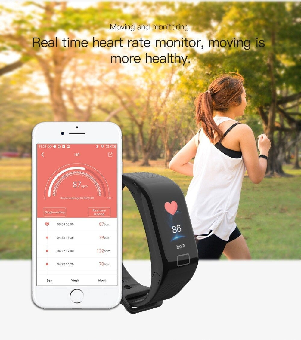 F1 Plus Smart Band with Blood Pressure Monitor & Waterproof Color Screen