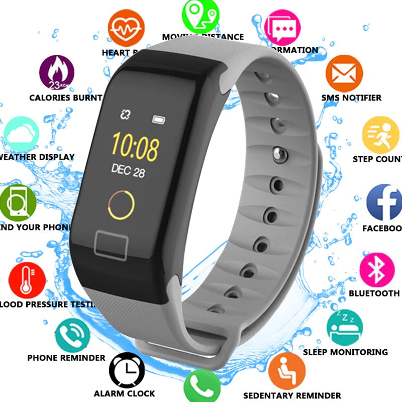 F1 Plus Smart Band with Blood Pressure Monitor & Waterproof Color Screen